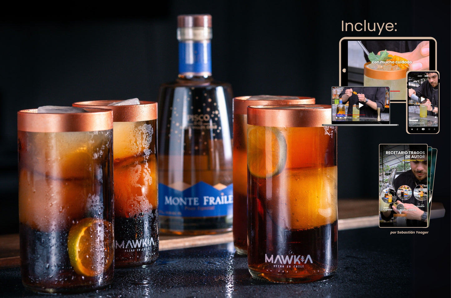 Pack Piscolero Nacional + Pisco Monte Fraile de REGALO + Recetario de autor + Videos guiados por un Barman