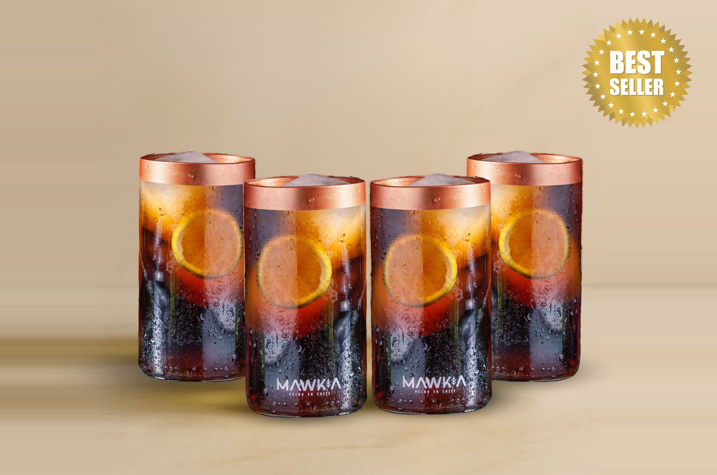 Set Piscolero Nacional (4 vasos) Sólo para clientes Mawka