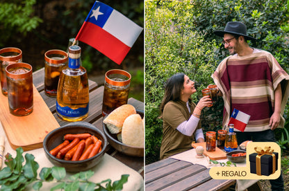 Pack Piscola Dieciochera: Set de 4 vasos Piscolero Nacional + Pisco Monte Fraile + Recetario de autor + Videos guiados por un Barman + Botánico deshidratado + REGALO sorpresa GRATIS