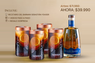 Pack Piscolero: Set Piscolero Nacional + Pisco Monte Fraile + Recetario de autor + Videos guiados por un Barman + REGALO sorpresa GRATIS