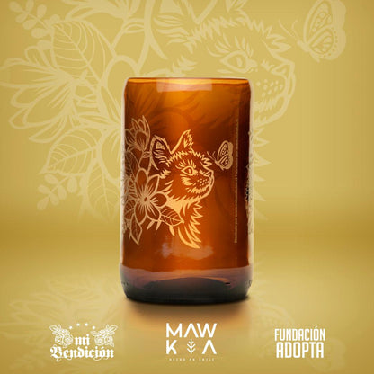 Set de 3 vasos Golden Cat - (400 cc c/u) - Mawka